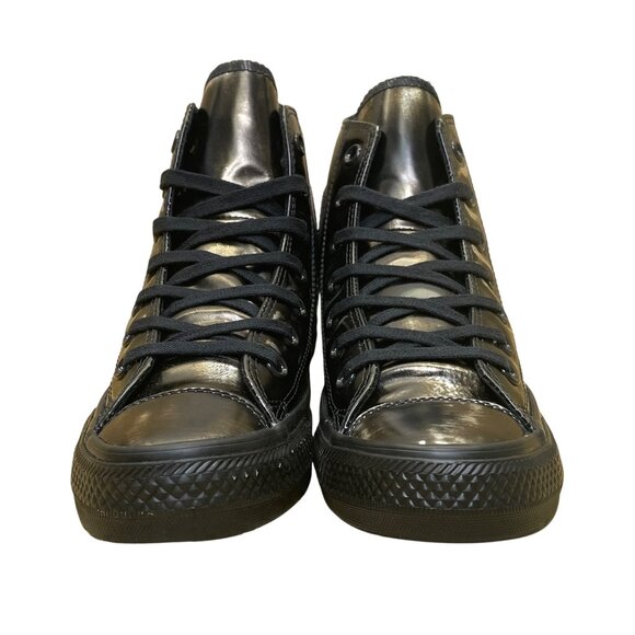 Converse Women’s Black Pure Silver Brush-Off Leather High-Top Sneakers Size 6.5 - Picture 2 of 13